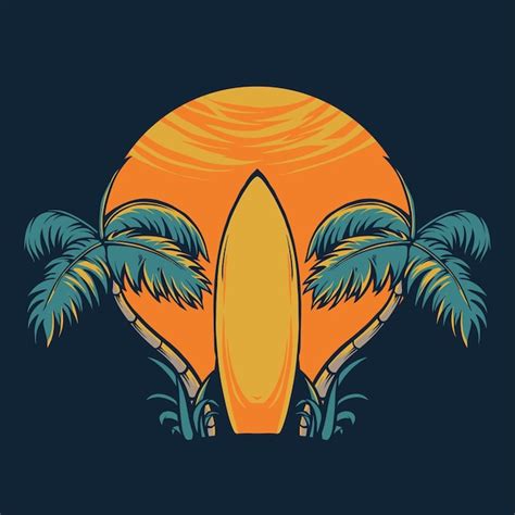 Una Ilustraci N De Dibujos Animados De Una Playa Tropical Con Palmeras