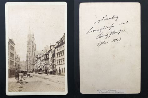 Deutschland N Rnberg St Lorenzkirche Mit K Nigstrasse Vintage Albumen