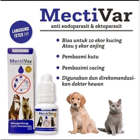 Jual Mectivar Ml Obat Tetes Kutu Caplak Tungau Cacing Kucing Anjing