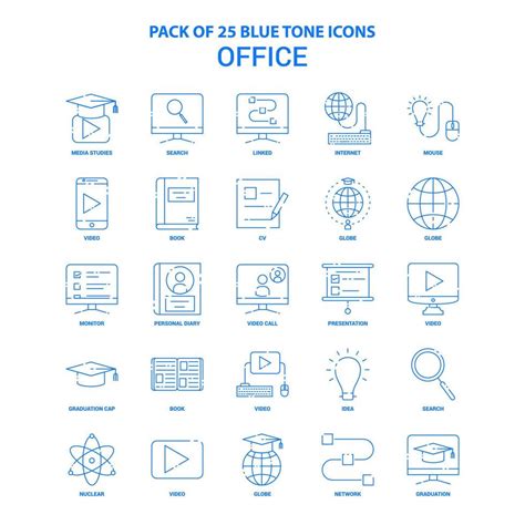 Office Blue Tone Icon Pack Icon Sets Vector Art At Vecteezy