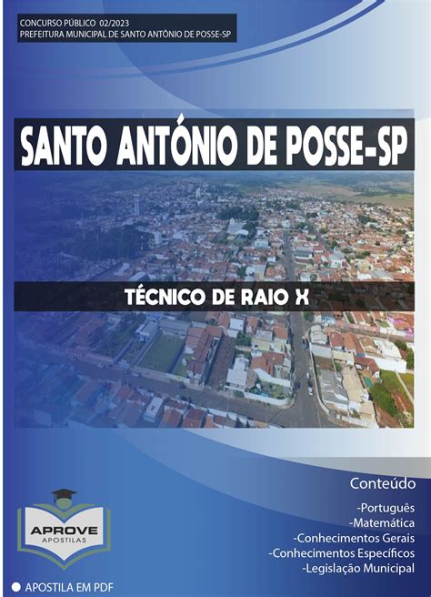 Apostila Santo Ant Nio De Posse T Cnico De Raio X Aprove Apostilas