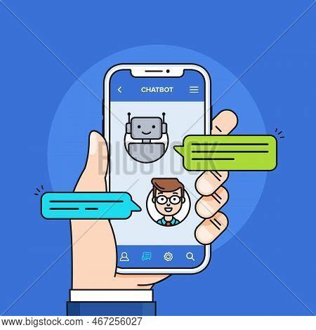 Chatbot Concept Man Chatting With Chat On Smartphone Smart