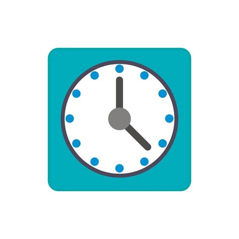 Blue Wall Clock Icon In Flat Style 14486388 Vector Art At Vecteezy