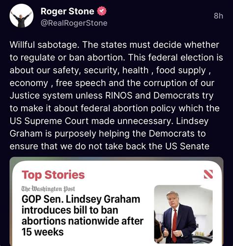 Ron Filipkowski On Twitter Roger Stone Says Lindsey Graham Is