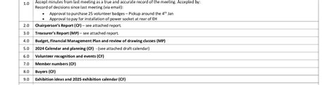 Ehac Committee Meeting Agenda Ellis House Community Art Centre