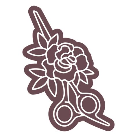 Design Png E Svg De Silhueta De Tesouras De Flores 3 Para Camisetas