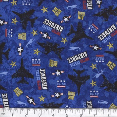 Us Air Force Fabric Military Fabric Patriotic Fabric Red White And