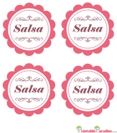 Printable Salsa Canning Jar Labels