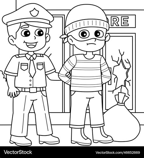 Thief And Police Clipart Black