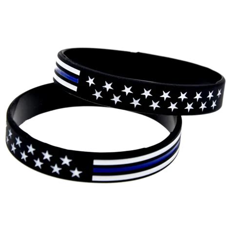 Eupnhy 1pcs Fashion American Flag Red Blue White Thin Line Silicone