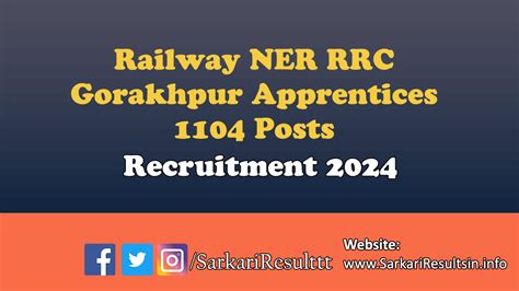 Railway Ner Rrc Gorakhpur Apprentices Recruitment Apply For Posts