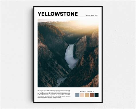 Yellowstone Print, Yellowstone National Park Poster, Yellowstone Park ...