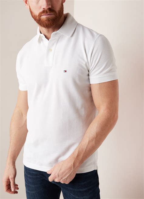 Tommy Hilfiger Regular Fit Polo Van Piqué Katoen • Wit • De Bijenkorf