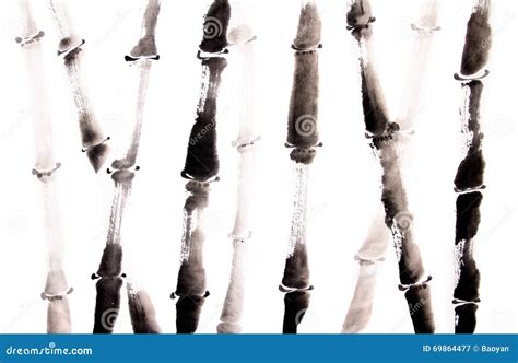 Bamboo Ink Painting Stock Image Image Of Branch Decoration