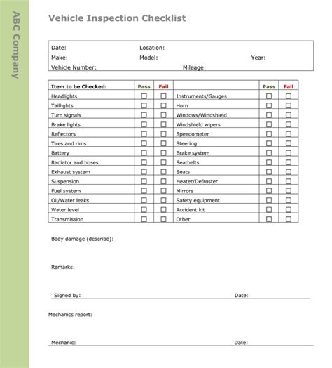 Free Printable Auto Detail Checklist Templates Pdf Ms Word