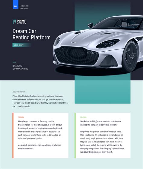 Prime Mobility - Dream Car Renting Platform :: Behance