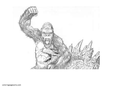 P Ginas Para Colorear De Godzilla Y Kong Coloringpagesonly