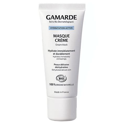 Gamarde Hydratation Active Masque Crème Bio 40ml Prix réduit