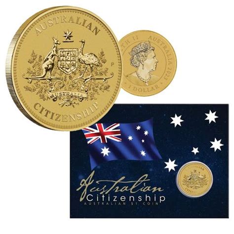 2023 $1 Australian Citizenship Coin in Card - Aussie Coins and Notes