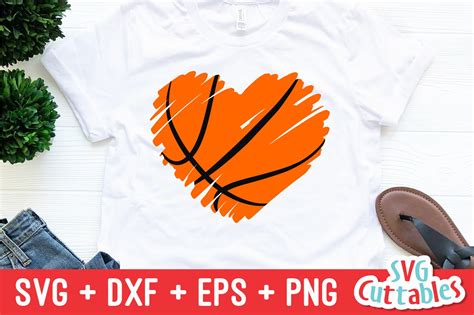 Basketball Heart Svg Basketball Cut File Svg Dxf Eps Etsy