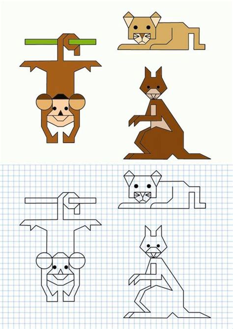 Conjunto De Láminas Para Aprender A Dibujar En Cuadrícula Orientacion