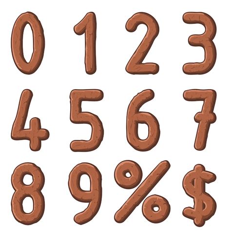 Brown Numbers Vectors And Illustrations For Free Download Freepik