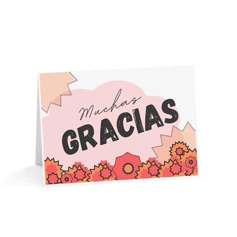 Thank You Cards W/envelopes Spanish Thank You Card Pack of - Etsy