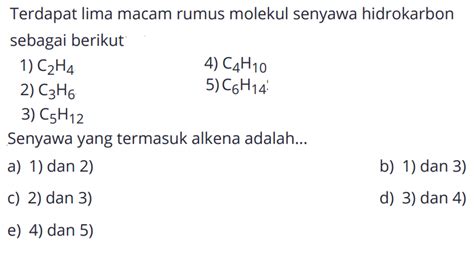 Kumpulan Contoh Soal Struktur Dan Tata Nama Alkana Alkena Dan Alkuna