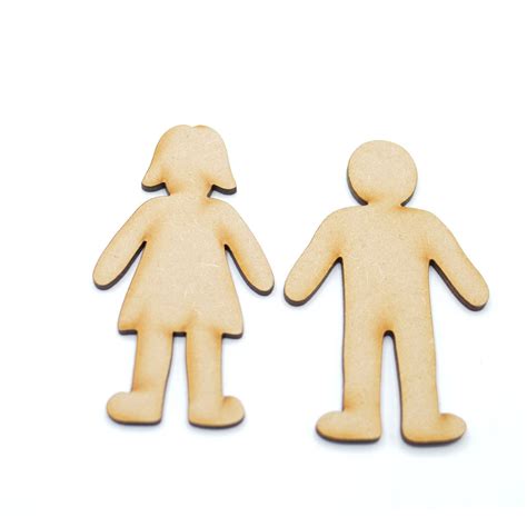 Wooden Boy Girl Craft Shapes Laserworksuk