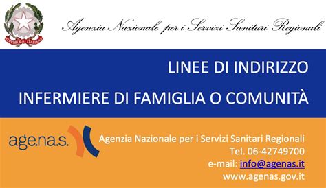 AGENAS Pubblica Le Linee Di Indirizzo Infermiere Di Famiglia O