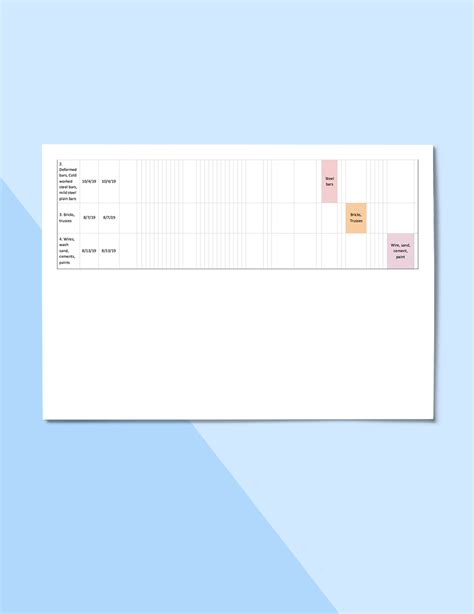 Construction Materials Schedule Template in Google Docs, Pages, Apple ...