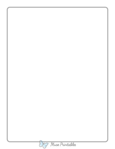 Printable Gray Rounded Thin Line Page Border