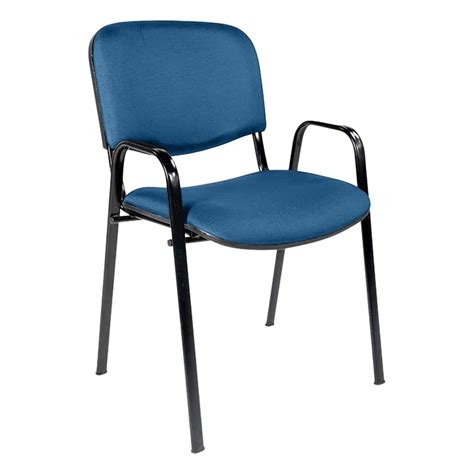 Silla De Visita Con Brazos Genova Tela Stella Color Azul Todooficina