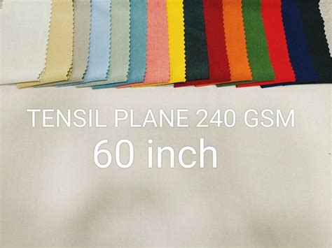 Plain Solids Polyester Fabric TENSIL PLANE 240 Gsm 60 Inch