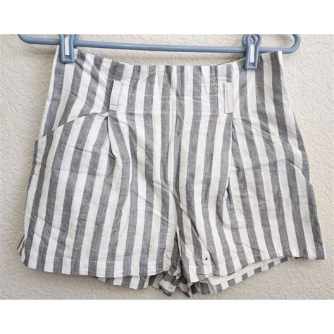 Other Naked Zebra Gray White Striped High Waisted Sho Gem