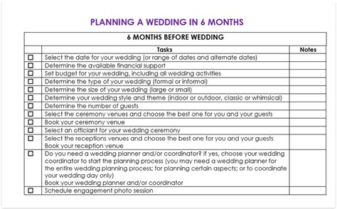 Planning A Wedding In 6 Months Checklist Wedding Checklist Planning