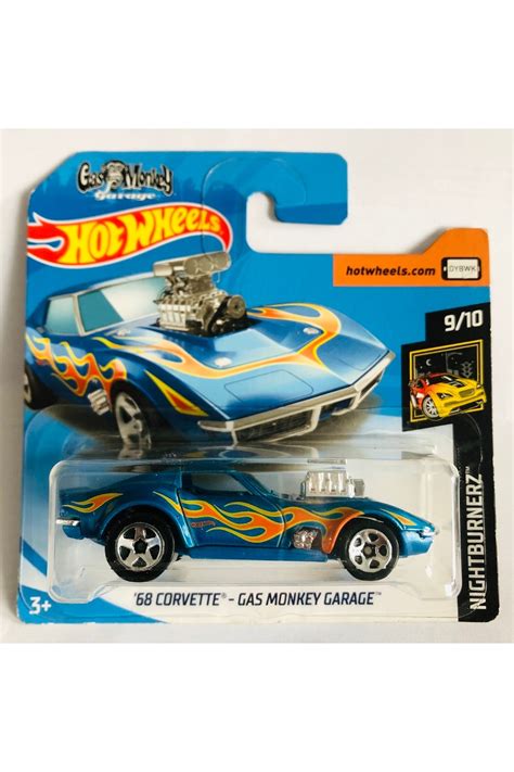 HOT WHEELS 2018 Üretimi 68 Corvette Gas Monkey Garage Mini Araba 1 64 Ölçek Hotwheels Marka 9