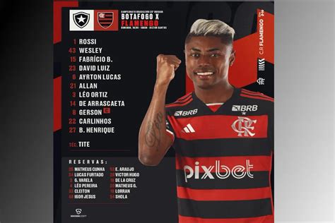 Escalado Flamengo Divulga Oficialmente Os 11 Titulares De Tite Para O