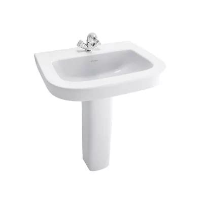 Cera Cruse Wall Hung Wash Basin With Full Pedestal Snow White Wholesale