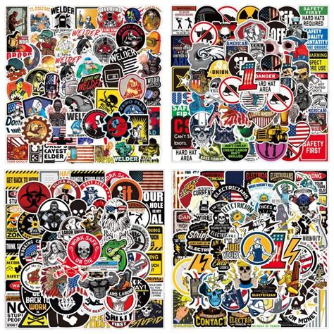 50pcs Cartoon Graffiti Stickers For Various Helmets Welding Workers