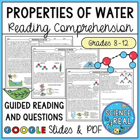 Properties Of Water Reading Comprehension Science Is Real Education