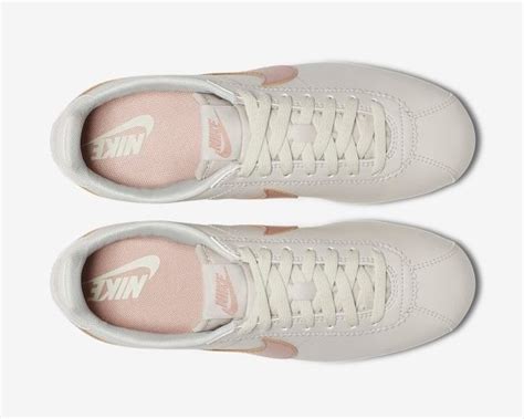 Womens Nike Classic Cortez Leather Light Bone Gold Particle Pink Summit