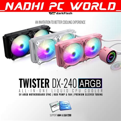 Aigo Darkflash Twister Dx Pink White Black Argb Aio Liquid