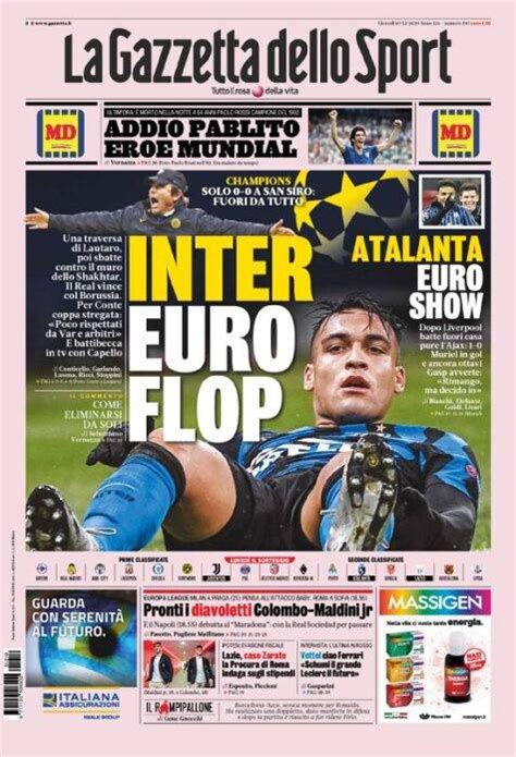 Gazzetta Dello Sport Inter Euro Flop