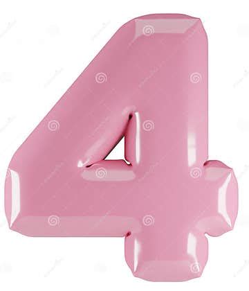 inflated glossy pink  number illustration  render  latex