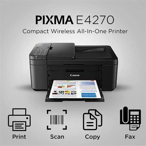 Canon Pixma E4270 All In One Printer Print Scan Copy Fax Wireless