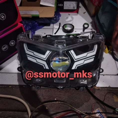 Jual HEADLAMP LAMPU DEPAN CUSTOM PROJIE BILED AES TURBO SE 55 WATT