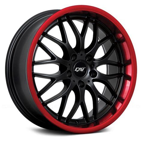 Dai Alloys® Dw46 Passion Gloss Black With Red Lip Mustang Wheels