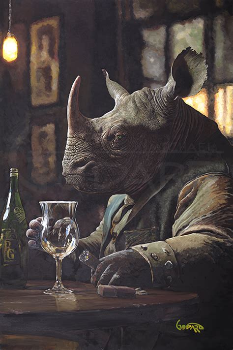 Safari Series Rhino Wine Michael Godard