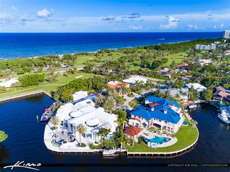 Boca Raton Florida Aerial from Park Lake and Inlet | Royal Stock Photo